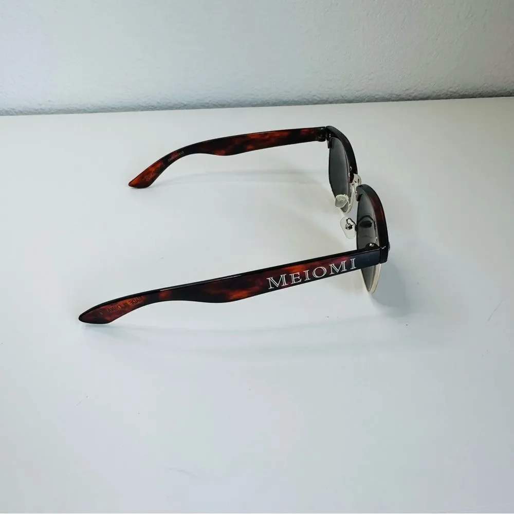 Meiomi Wine Brown Black Lense Tortoise‎ Shell UV Aviator Style Sunglasses